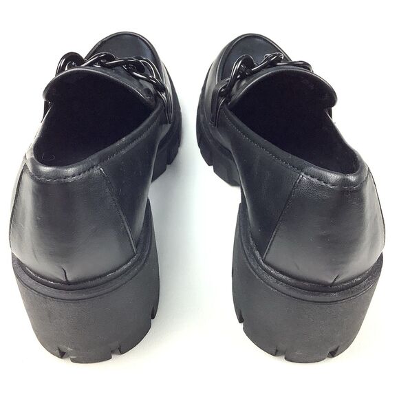 Madden NYC Shoes Women's 7.5 Loafers Black Chunky Lug Heels Platform Y2K Grunge - Picture 6 of 12